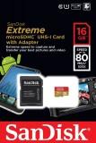 SanDisk 16 GB microSDHC UHS-I Extreme + SD adapter (SDSDQX-016G-U46A) -  1